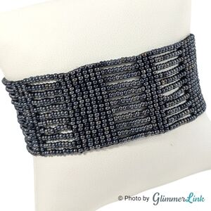 Bohemian Woven Black Beaded Bracelet